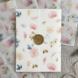 "Colorful watercolor florals vellum wrap for invitations | Set of 10" - Invitation Jackets and Overlays in multicolorassorted-colors by Maria Ferrer G.