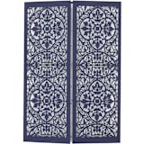 "Arabic Gatefold Wedding Laser Cut Cover for 5x7 Card | Set of 10 | Envelopes Included" - Invitation Jackets and Overlays in blue by Self Stationery