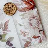"Autumn Florals Vellum Jacket | Set of 10" - Invitation Jackets and Overlays in multicolor by Megan Tendler
