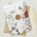 "Autumn Florals Vellum Jacket | Set of 10" - Invitation Jackets and Overlays in multicolor by Megan Tendler