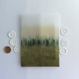 "Rustic forest green ombre forest landscape printed vellum wrap for 5x7 card  | pack of 10" - Invitation Jackets and Overlays in green by Ivory Invitations