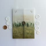 "Rustic forest green ombre forest landscape printed vellum wrap for 5x7 card  | pack of 10" - Invitation Jackets and Overlays in green by Ivory Invitations