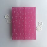 "Minimalist Endless flowers white ink print on pink garnet colored vellum wrap for 5x7 card | pack of 10" - Invitation Jackets and Overlays in pink by Ivory Invitations