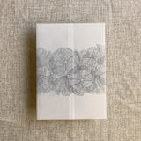 "Light gray ruffled floral lace printed vellum wrap for 5x7 card | pack of 10" - Invitation Jackets and Overlays in gray by Ivory Invitations