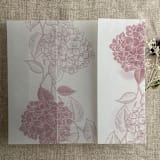 "Mauve Hydrangea floral printed vellum wrap for 5x7 card | pack of 10" - Invitation Jackets and Overlays in pink by Ivory Invitations