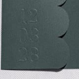 "Evergreen Scalloped, Embossed Invitation Jacket, Qty 10" - Invitation Jackets and Overlays in green by The Savage Label