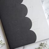 "Textured, Scalloped, Embossed Invitation Jacket, Qty 10" - Invitation Jackets and Overlays in black by The Savage Label