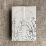 "Soft floral garden printed vellum wrap for 5x7 card | pack of 10" - Invitation Jackets and Overlays in multicolorassorted-colors by Ivory Invitations