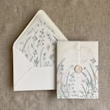 "Soft floral garden printed vellum wrap for 5x7 card | pack of 10" - Invitation Jackets and Overlays in multicolorassorted-colors by Ivory Invitations