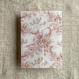 "Rust poppy floral toile printed vellum wrap for 5x7 card | pack of 10" - Invitation Jackets and Overlays in copper by Ivory Invitations