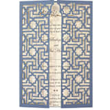 "Custom Laser Cut Gatefold Jacket for 5x7 Invitation | Set of 10 | Envelopes Included" - Invitation Jackets and Overlays in blue by Self Stationery