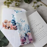 "Garden Watercolor Vellum Wrap | Set of 10" - Invitation Jackets and Overlays in white by Campofiore Paper Studio