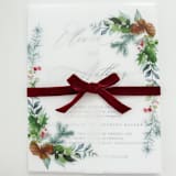 "Winter Pine Vellum Jacket | Set of 10 Vellum Jackets" - Invitation Jackets and Overlays in green by Nikki Turner