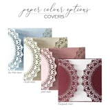 "Custom Floral Laser Cut Jackets | Set of 10 | Envelopes Included" - Invitation Jackets and Overlays in red by Self Stationery