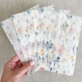 "Watercolor floral vellum wrap for 5x7 invitations | Set of 10" - Invitation Jackets and Overlays in multicolorassorted-colors by Maria Ferrer G.