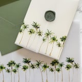 "Palm Tree Vellum Jacket for Wedding Invitations (10 Pack)" - Invitation Jackets and Overlays in green by Carley Zuercher
