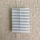 "Blue stripe printed vellum wrap for 5x7 card | pack of 10" - Invitation Jackets and Overlays in blue by Ivory Invitations