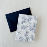 "French Blue Toile Vellum Jacket for Wedding Invitations & Cards (Set of 10)" - Invitation Jackets and Overlays in blue by Eva Friesen