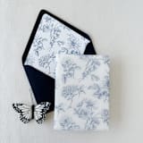 "French Blue Toile Vellum Jacket for Wedding Invitations & Cards (Set of 10)" - Invitation Jackets and Overlays in blue by Eva Friesen