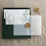 "Blank white translucent vellum wrap vellum jacket for 7x5 horizontal card | pack of 10" - Invitation Jackets and Overlays in white by Ivory Invitations