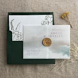 "Blank white translucent vellum wrap vellum jacket for 7x5 horizontal card | pack of 10" - Invitation Jackets and Overlays in white by Ivory Invitations