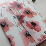 "Poppies Watercolor Vellum Wrap | Set of 10" - Invitation Jackets and Overlays in red by Campofiore Paper Studio