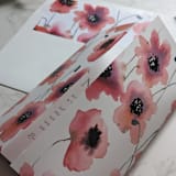 "Poppies Watercolor Vellum Wrap | Set of 10" - Invitation Jackets and Overlays in red by Campofiore Paper Studio
