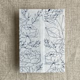 "Navy Minimalist boho peony greenery floral printed vellum wrap for 5x7 card  | pack of 10" - Invitation Jackets and Overlays in blue by Ivory Invitations