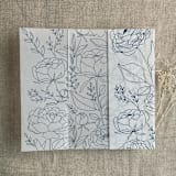 "Navy Minimalist boho peony greenery floral printed vellum wrap for 5x7 card  | pack of 10" - Invitation Jackets and Overlays in blue by Ivory Invitations