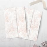 "Peach Vellum Wrap in French Toile Pattern for 5 x 7 Invitations and Cards" - Invitation Jackets and Overlays in beige by Caroline Russo
