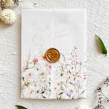 "Wildflower Vellum Jacket for 5x7 Wedding Invitations, Translucent Botanical Wrap | Set of 10" - Invitation Jackets and Overlays in multicolor by Self Stationery