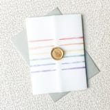 "Watercolor Rainbow Stripes Vellum Jackets | Set of 10" - Invitation Jackets and Overlays in multicolor by Megan Tendler