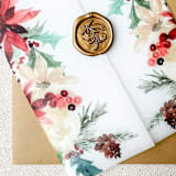 "Poinsettias Vellum Jackets | Set of 10" - Invitation Jackets and Overlays in multicolorassorted-colors by Megan Tendler