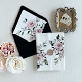 "Dusty rose floral vellum wedding wraps | Set of 10" - Invitation Jackets and Overlays in pink by Eva Friesen