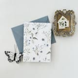 "Dusty Blue Wildflower Wedding Invitation Jacket | Set of 10" - Invitation Jackets and Overlays in blue by Eva Friesen