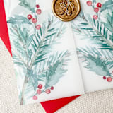 "Holly Pine Berries Vellum Jacket | Set of 10" - Invitation Jackets and Overlays in multicolorassorted-colors by Megan Tendler