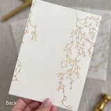 "Faux gold greenery vellum wrap for invitations | Set of 10" - Invitation Jackets and Overlays in gold by Maria Ferrer G.