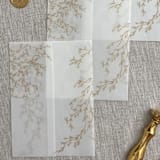 "Faux gold greenery vellum wrap for invitations | Set of 10" - Invitation Jackets and Overlays in gold by Maria Ferrer G.