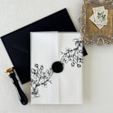 "Cherry Blossom Vellum Jacket | Set of 10" - Invitation Jackets and Overlays in black by Eva Friesen
