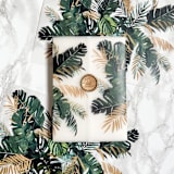 "Tropical Faux Gold Foil Greenery Vellum Wraps (10 pack)" - Invitation Jackets and Overlays in clear by Carley Zuercher