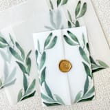 "Winter Berries Vellum Jacket | Set of 10" - Invitation Jackets and Overlays in green by Megan Tendler