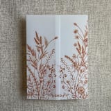 "Rust English botanical garden floral printed vellum wrap for 5x7 card | pack of 10" - Invitation Jackets and Overlays in orange by Ivory Invitations