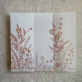 "Rust English botanical garden floral printed vellum wrap for 5x7 card | pack of 10" - Invitation Jackets and Overlays in orange by Ivory Invitations