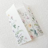 "Dainty Flora Vellum Wraps | Set of 10" - Invitation Jackets and Overlays in multicolor by Megan Tendler