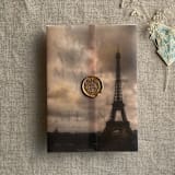 "Eiffel tower in Paris sunset printed vellum wrap for 5x7 card | pack of 10" - Invitation Jackets and Overlays in multicolor by Ivory Invitations