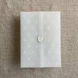 "White snow flake and forest vellum wrap for 5x7 card | pack of 10" - Invitation Jackets and Overlays in white by Ivory Invitations
