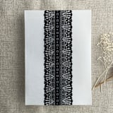 "Emma black lace printed vellum wrap for 5x7 card | pack of 10" - Invitation Jackets and Overlays in black by Ivory Invitations
