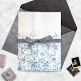 "French Blue Toile Vellum Jacket (Set of 10)" - Invitation Jackets and Overlays in blue by Caroline Russo
