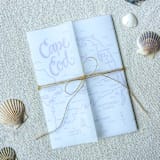 "Cape Cod Vellum Jackets | Set of 10 | Pink & Neutral Color Options" - Invitation Jackets and Overlays in multicolor by Megan Tendler
