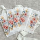 "Colorful florals poppy vellum jacket for invitations | Set of 10" - Invitation Jackets and Overlays in multicolorassorted-colors by Maria Ferrer G.